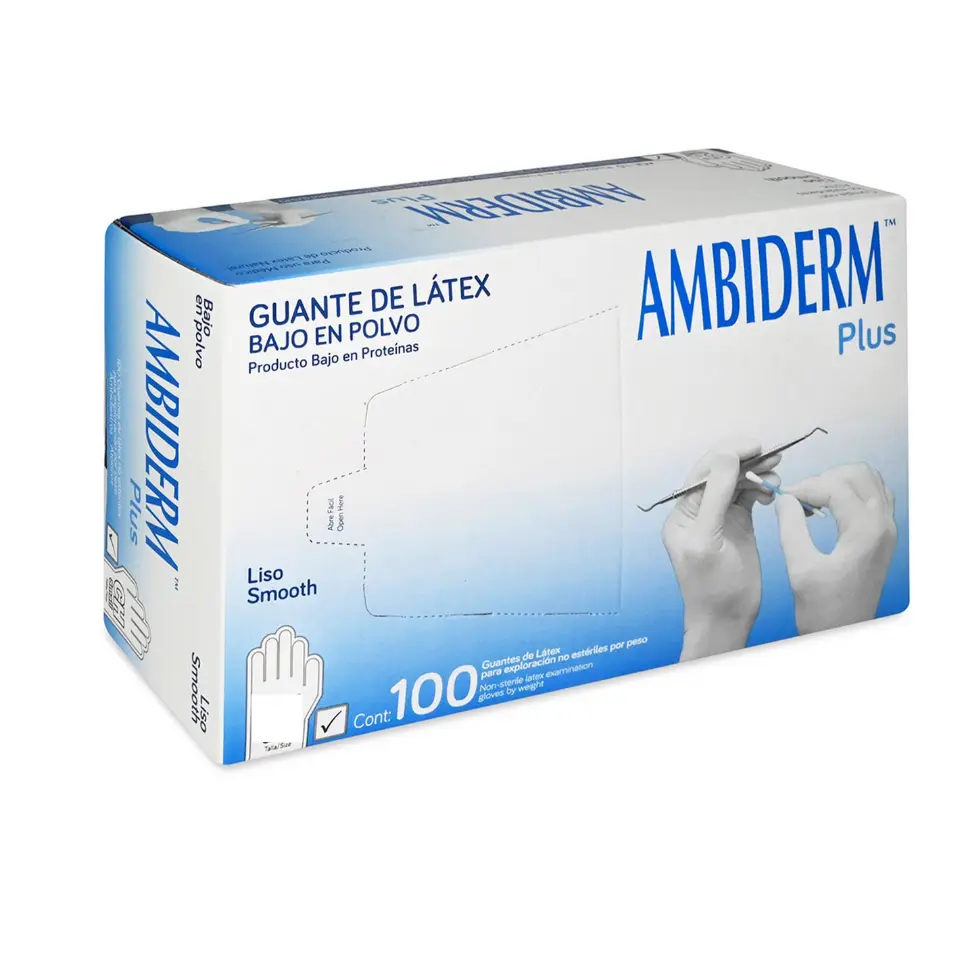 GUANTE PLUS BCO NO EST 100 PZA