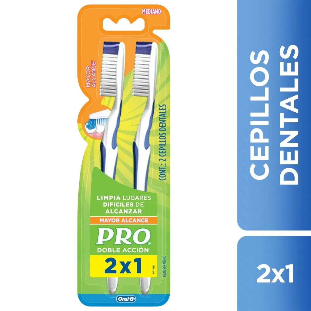 CEPILLO DENTAL ORAL B MEDIO MAYOR ALCANCE 2X1