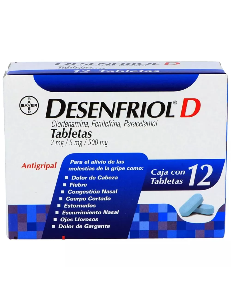 DESENFRIOL D 2/- CLORFENAMINA/FENILEFRINA/PARACETAMOL