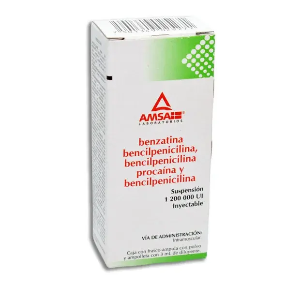 BENCILPENICILINA PROCAINICA, BENZATINA COMP 1,200,000 U AMP