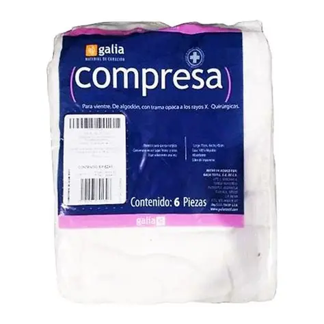 COMPRESA P/VIENTRE NO EST C/TRAMA 6 PZA