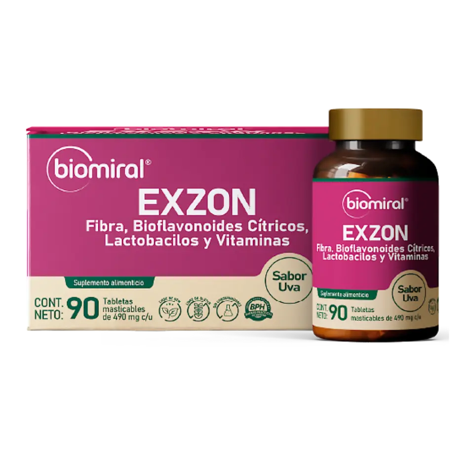 EXZON MASTIC (BIOFLAVONO/FIBRA/LACTOBACILOS/VIT A,C Y D)