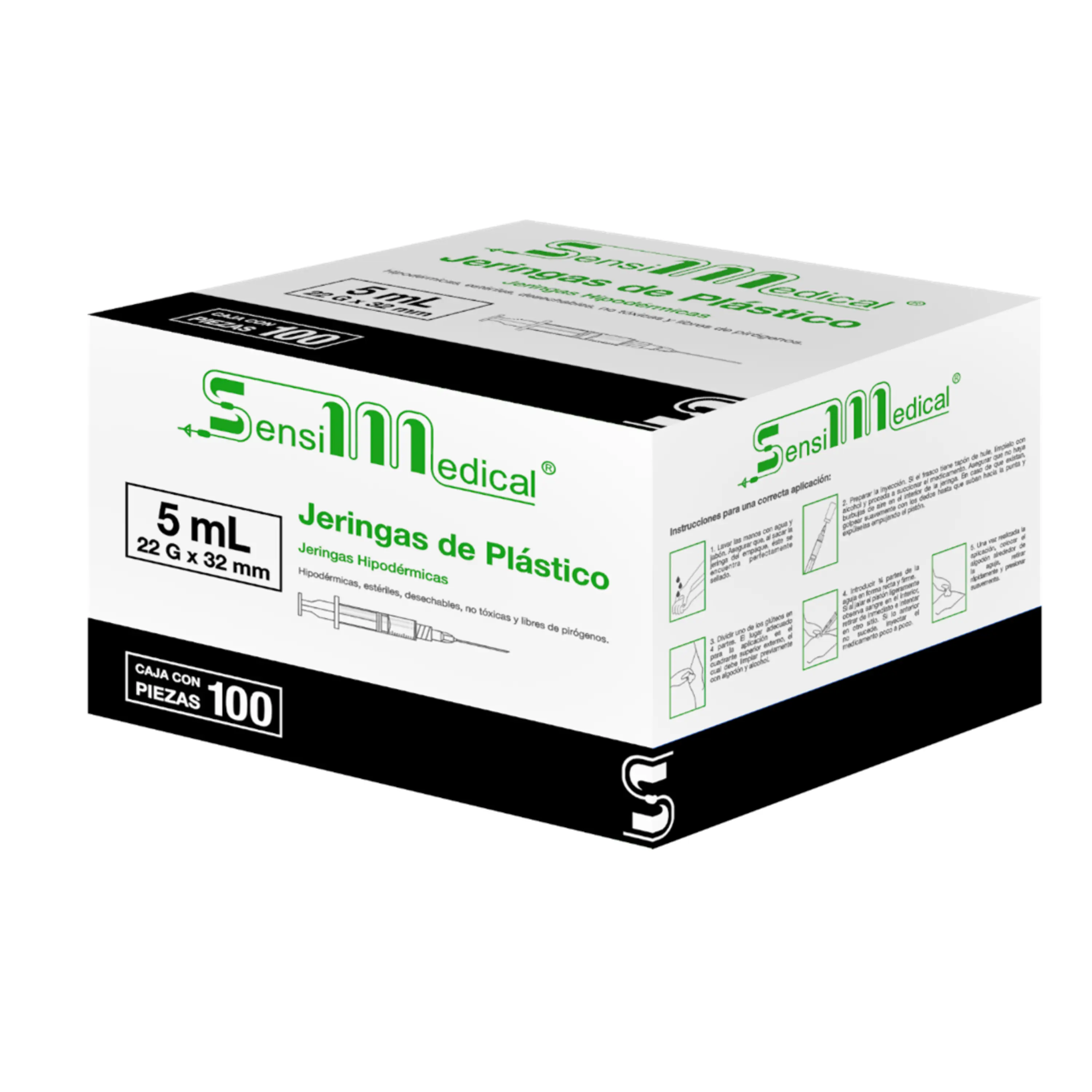JERINGA 5ML 22GR X32MM (NEGRA)
