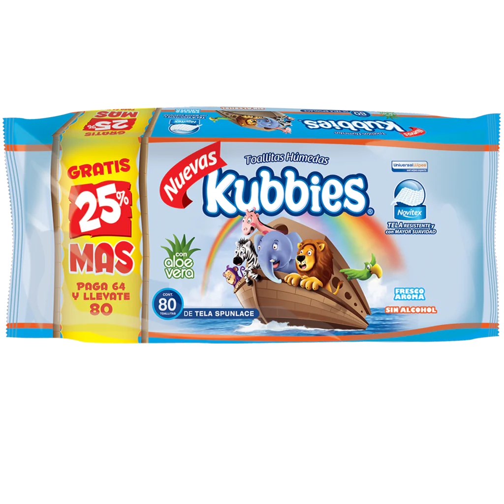 KUBBIES BEBE C/ALOE VERA 80 TOALLITAS HUMEDAS