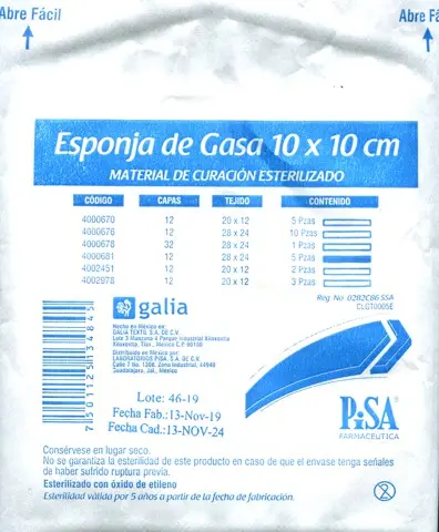 ESPONJA GASA C/TRAMA TEJIDO 20 X 12