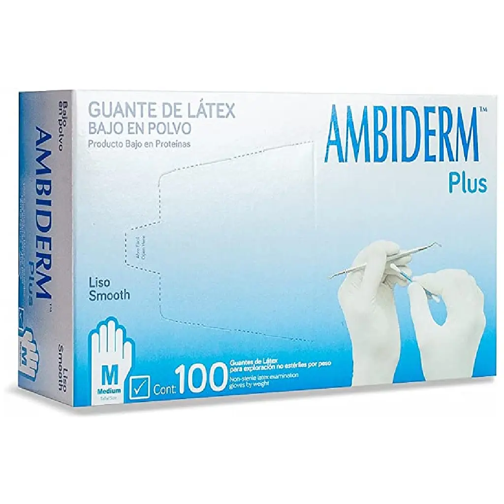 GUANTE PLUS AZUL NO EST 100 PZA